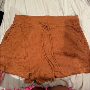 H&M terracotta linen shorts size medium